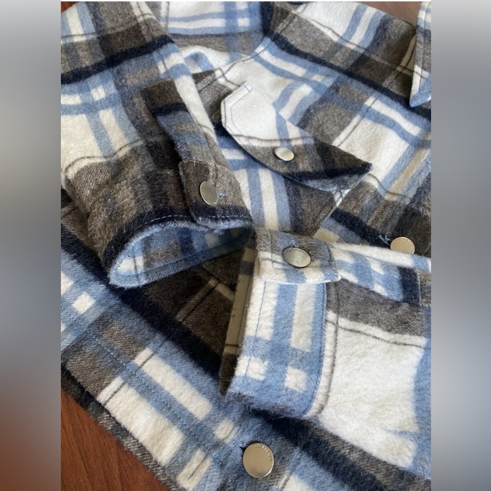 Stylish Zara Plaid Cropped Jacket 🤎 Oversized Fit Cozy Layering Piece Size S - Picture 6 of 9